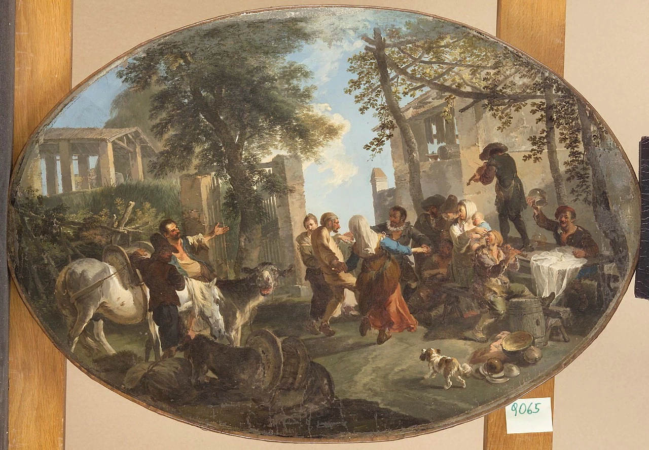 Contadini danzanti davanti a un fienile - Kunsthistorisches Museum